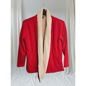Eddie Bauer Women's Size‎ Medium Sherpa Lined Warm Open Cardigan Jacket